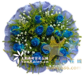 七夕情人节-天蓝海亦蓝　浪漫花语：天蓝海亦蓝,你就是那蓝天,我就是那大海,时间不是问题,沟通没有 ...