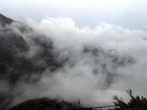 在火车里拍到的雨点雾